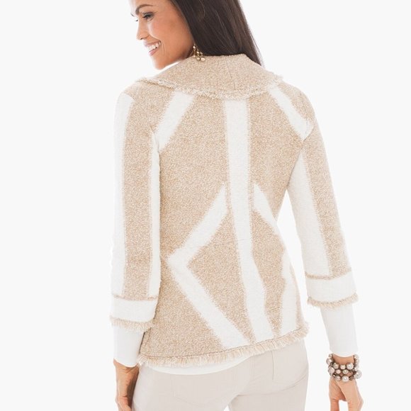 Chico's Wynwood Cardigan Sweater Tan - Picture 2 of 5